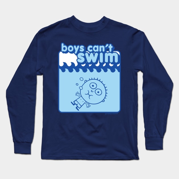 BOYS CANT SWIM Long Sleeve T-Shirt by toddgoldmanart